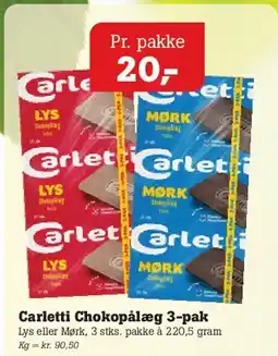Poetzsch Padborg Carletti Chokopålæg 3-pak tilbud
