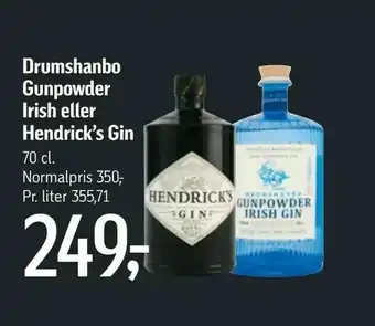 Føtex Drumshanbo Gunpowder Irish eller Hendrick's Gin tilbud