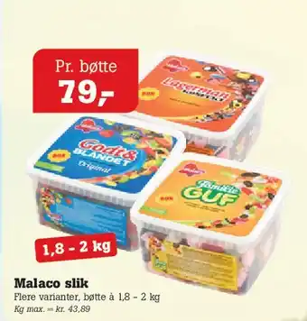 Poetzsch Padborg Malaco slik tilbud