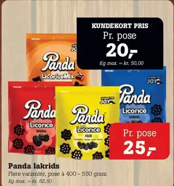 Poetzsch Padborg Panda lakrids tilbud