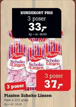 Poetzsch Padborg Piasten Schoko Linsen tilbud