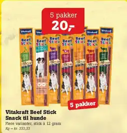 Poetzsch Padborg Vitakraft Beef Stick - snack til hunde tilbud