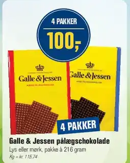 Otto Duborg Galle & Jessen pålægschokolade tilbud