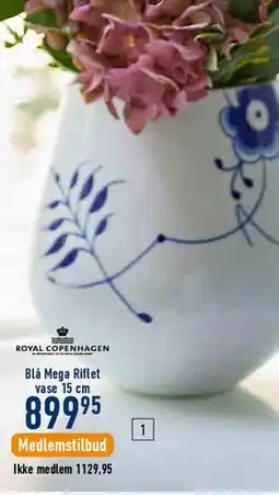 Imerco Blå Mega Riflet vase tilbud