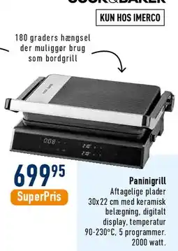 Imerco Paninigrill (aftagelige plader, digital) tilbud