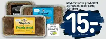 REMA 1000 Stryhn's fransk, grovhakket eller bacon-peber postej tilbud