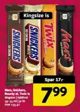 Løvbjerg Mars, Snickers, Bounty el. Twix is tilbud