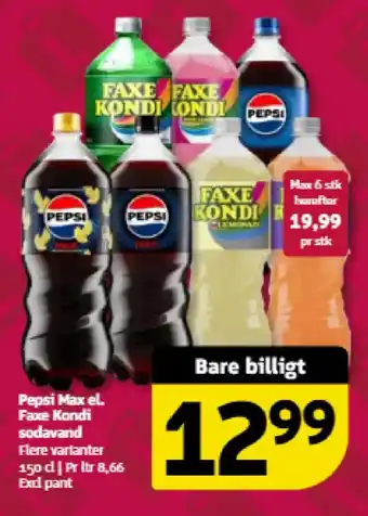 Pepsi Max el. Faxe Kondi sodavand