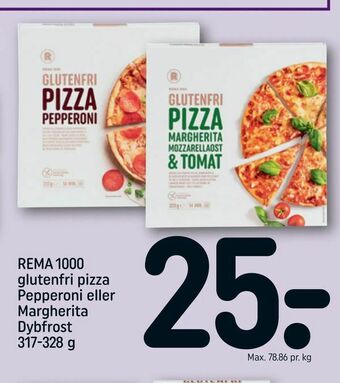 REMA 1000 REMA 1000 glutenfri pizza Pepperoni eller Margherita tilbud