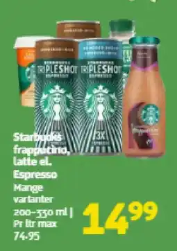 Løvbjerg Starbucks frappucino, Latte el. Espresso tilbud