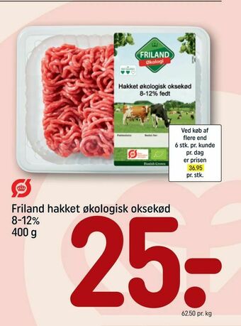 REMA 1000 Friland hakket økologisk oksekød 8-12% tilbud