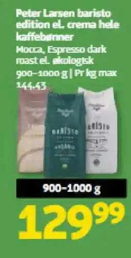 Løvbjerg Peter Larsen baristo edition el. crema hele kaffebønner tilbud