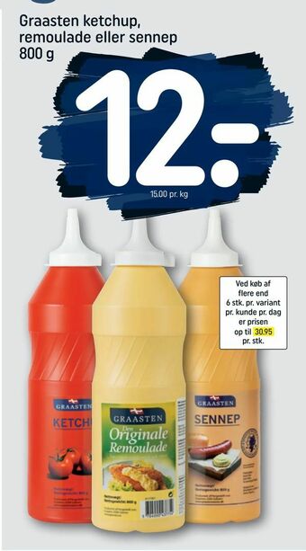 REMA 1000 Graasten ketchup, remoulade eller sennep tilbud