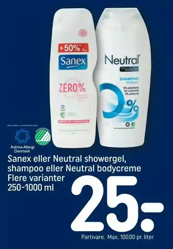 REMA 1000 Sanex eller Neutral showergel, shampoo eller Neutral bodycreme tilbud