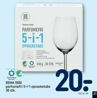 REMA 1000 REMA 1000 parfumefri 5-i-1 opvasketabs tilbud