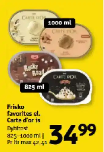 Frisko favorites el. Carte d'or is