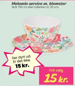 Hi five Melamin service m. blomster tilbud