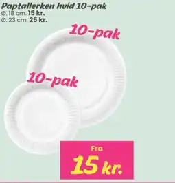 Hi five Paptallerken hvid 10-pak tilbud