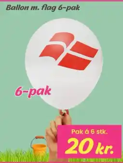 Hi five Ballon m. flag 6-pak tilbud