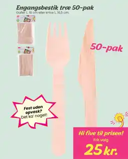 Hi five Engangsbestik træ 50-pak tilbud