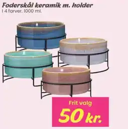 Hi five Foderskål keramik m. holder tilbud