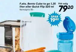 Bilka F.eks. Bento Cube to go 1,25 liter eller Quick Flip 520 ml tilbud
