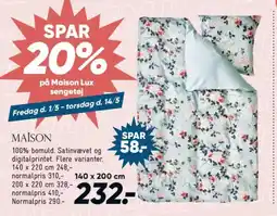 Bilka På Maison Lux sengetøj tilbud