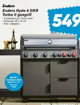 Bilka Enders Hyde 6 SIKR Turbo Il gasgrill tilbud