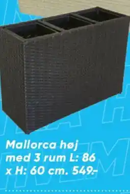 Bilka Mallorca høj med 3 rum tilbud