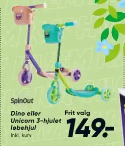 Bilka Dino eller Unicorn 3-hjulet løbehjul tilbud