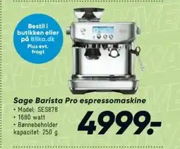 Bilka Sage Barista Pro espressomaskine tilbud
