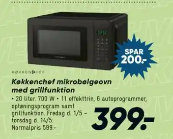 Bilka Køkkenchef mikrobølgeovn med grillfunktion tilbud