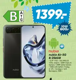 Bilka Nubia Air 5G 8/256GB tilbud
