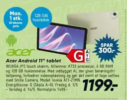 Bilka Acer Android 11" tablet tilbud