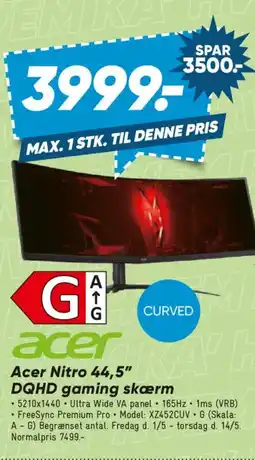 Bilka Acer Nitro 44,5" DQHD gaming skærm tilbud
