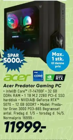 Bilka Acer Predator Gaming PC tilbud