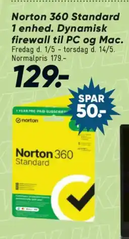 Bilka Norton 360 Standard 1 enhed. Dynamisk firewall til PC og Mac tilbud