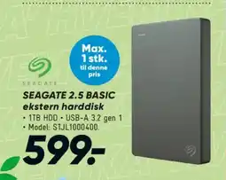 Bilka SEAGATE 2.5 BASIC ekstern harddisk tilbud