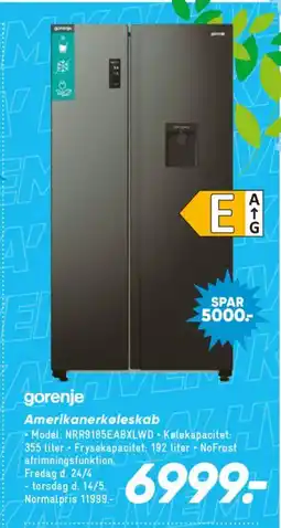 Bilka Gorenje Amerikanerkøleskab tilbud