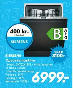 Bilka SIEMENS Opvaskemaskine tilbud