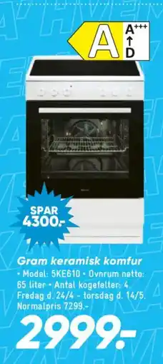 Bilka Gram keramisk komfur tilbud
