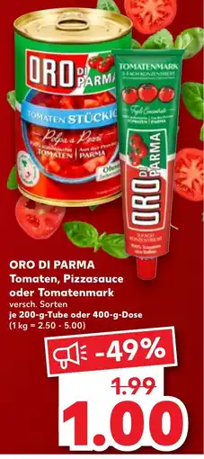 Kaufland DE Oro di parma tomaten, pizzasauce oder tomatenmark tilbud