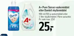 Føtex A+ Pure Sense vaskemiddel eller Duni skyllemiddel tilbud