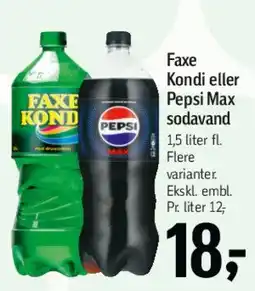 Føtex Faxe Kondi eller Pepsi Max tilbud