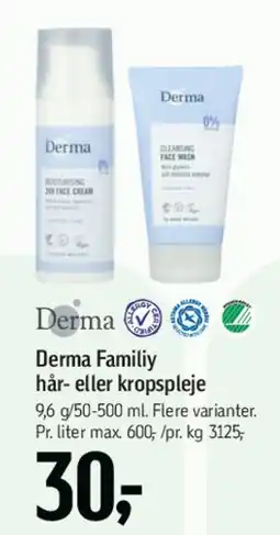 Føtex Derma Family hår- eller kropspleje tilbud