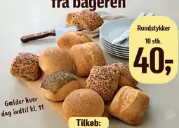 Føtex 10 friskbagte rundstykker fra bageren tilbud