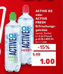 Kaufland DE Active o2 oder active fresh erfrischungs- getränk tilbud