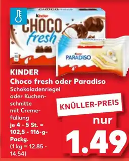 Kaufland DE KINDER Choco fresh oder Paradiso tilbud