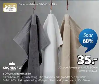 JYSK SORUNDA håndklæde tilbud
