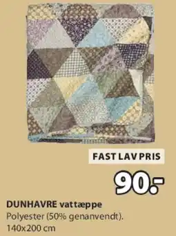 JYSK DUNHAVRE vattæppe tilbud